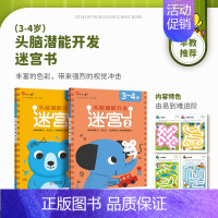 [3-4岁]迷宫全2册 [正版]迷宫训练书3-4-5-6岁 专注力训练注意力训练走迷宫的书大冒险儿童益智书籍幼儿绘本左右