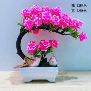 维诺亚新款假花仿真花仿真塑料盆景酒柜客厅婚房装饰玄关摆放摆件