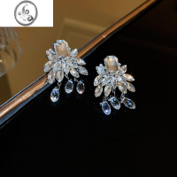 JiMi耳环2022年新款潮轻奢高级感小众设计新娘水钻耳饰夸张气质大耳钉