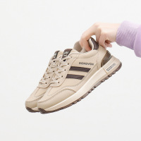 秋季新款透气ins潮韩版皮面鞋女学生街拍跑步运动休闲鞋