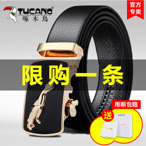 啄木鸟皮带男真皮自动扣牛皮腰带商务青年百搭送老爸送男友礼物