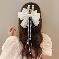 蝴蝶结珍珠流苏抓夹女后脑勺盘发鲨鱼夹子高级感大号气质头饰发卡送女朋友老婆情人节七夕生日礼物