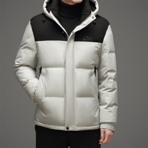 高充绒加厚羽绒服男式冬装新款撞色羽绒服防寒保暖休闲羽绒服
