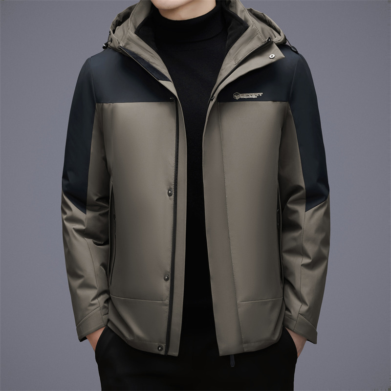 一衣三穿脱卸羽绒内胆连帽羽绒服冬季新款中年短款保暖羽绒服外套