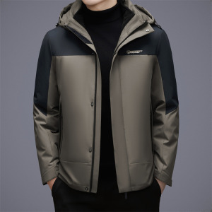 一衣三穿脱卸羽绒内胆连帽羽绒服冬季新款中年短款保暖羽绒服外套