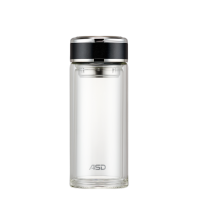 爱仕达(ASD)高硼硅玻璃双层隔热茶杯RWB50B2J耐高温杯 直身杯 500ml