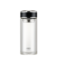 爱仕达(ASD)高硼硅玻璃双层隔热茶杯RWB50B2J耐高温杯 直身杯 500ml