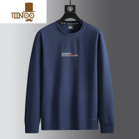 YANXU男士加肥加大码套头卫衣秋季胖人宽松休闲新款圆领长袖T恤打底衫