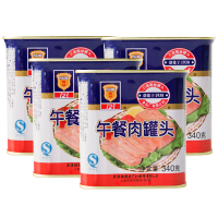 上海梅林 午餐肉罐头 340g 4罐组合装 泡面火锅搭档 红罐 午餐肉