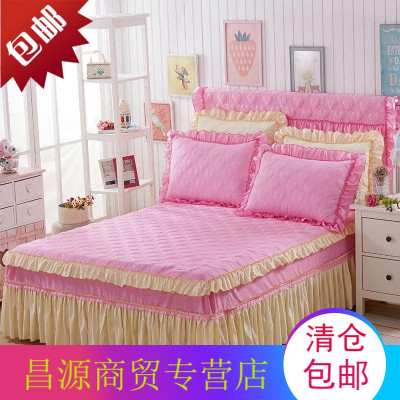 纯色公主夹棉床裙加厚床罩加厚床套单件保护套保暖