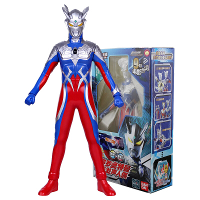 万代奥特曼玩具超可动发声银河奥特曼50周年纪念版发声可动人偶儿童玩具赛罗迪迦盖亚62729-1-豪华声光赛罗奥特曼