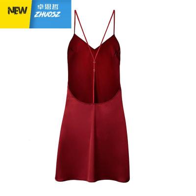 吊带睡裙女小性感V领私房情趣睡衣诱惑薄款宽松美背ins卓思哲