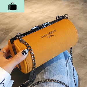 2020上新款个性磨砂圆筒单肩chic链条包包女潮韩版百搭斜挎包小包NEW LAKE女士单肩包