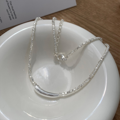 s925纯银小茄子项链轻奢小众碎银子锁骨链ins简约高级感银饰送女朋友老婆情人节七夕生日礼物