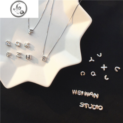 26英文字母项链女纯银定制潮网红简约气质小众设计短款锁骨链 JiMi