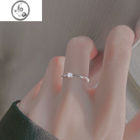 JiMi925银银戒指女男指环求婚戒防钻戒子高级感简约开口戒轻奢食指戒