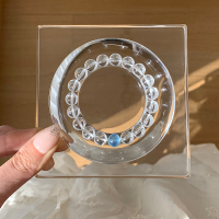 赵露思同款天然白水晶海蓝宝手串补水招财能量手链小清新礼物送女朋友老婆情人节七夕生日礼物