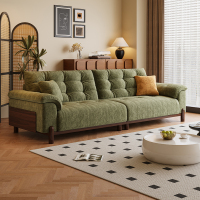 欧梵森 沙发简约现代小户型亲肤雪尼尔绒客厅直排沙发组合网红款客厅家具耐磨生态真皮沙发套装