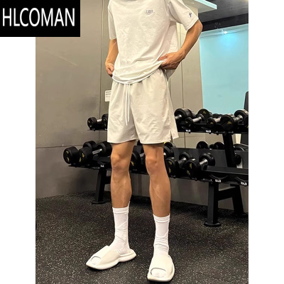 HLCOMAN美式健身运动短裤男款夏季潮牌痞帅冰丝裤子速干跑步休闲四五分裤