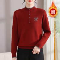 年女装冬季妈妈装针织衫洋气保暖中年女装加绒加厚款冬装衣服