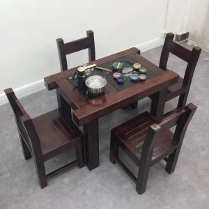 森美人老船桌椅组合功夫茶台实艺桌泡茶桌客厅茶几新中式喝茶桌