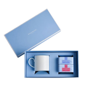 WEDGWOOD茶具套装细腻莹润锁香保鲜不易褪色几何马克杯+随身包茶罐礼盒