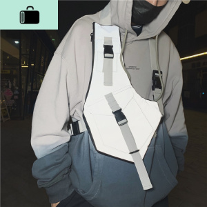 ZZM潮牌机能风马甲包斜挎包胸包男包女包百搭潮酷工装背心港风潮NEW LAKE女斜挎包