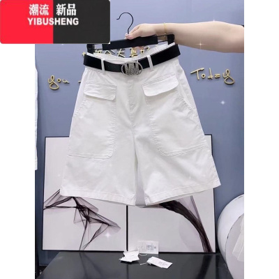 YIBUSHENG2023季新款韩版五分休闲裤女直筒高腰短裤宽松显瘦洋气百搭短裤