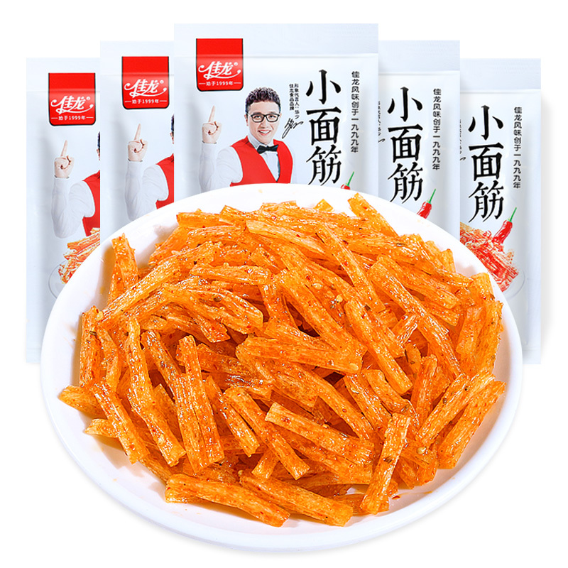 佳龙 小面筋22gx15包 网红辣条零食大礼包麻辣豆干儿时大刀肉8090后素