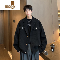 YANXU美式复古西装领外套男款小众设计飞行员夹克痞帅炸街短款褂子