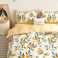 家柏饰(CORATED)款风全棉床上四件套四季款100全棉床笠款被套床单三件套