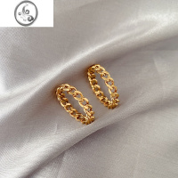 JiMi欧美小众设计简约冷淡风链条戒指女ins潮叠戴个性食指戒时尚网红