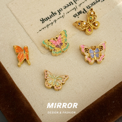 925纯银珐琅蝴蝶吊坠女仅项坠创意礼物学生轻奢新款气质 BCZ1990送女朋友老婆情人节七夕生日礼物