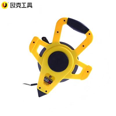 欧克 尼龙覆膜带钢架尺钢卷尺手提尺子 100mOK-1839