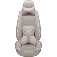 [补贴10%]汽车坐垫四季通用全包围亚麻布艺座垫座套夏季卡通新款小车座椅套丰田本田大众