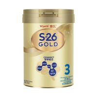 原装进口爱尔兰港版香港惠氏(Wyeth) S-26金装HMO婴幼儿儿童牛奶奶粉3段(1-3岁) 900g