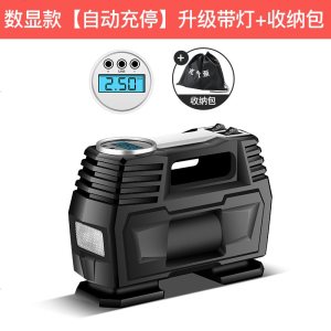 [补贴10%]车载充气泵12v汽车用小轿车轮胎打气泵小型便携式大功率电动气筒 数显款[自动充停]升级带灯+收纳包+送充