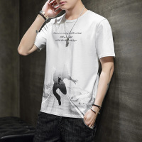 新款男T恤纯棉短袖T恤印花时尚款短袖宽松休闲韩版男青年T恤