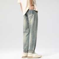 阿美咔叽男士牛仔裤 锥形宽松版型泥染做旧 垂感复古日常长裤