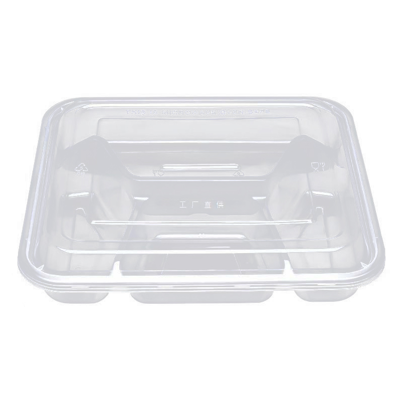 老房太太 一次性餐盒 四格透明 1000ml 可冷藏加热密封防漏打包盒 L349/个