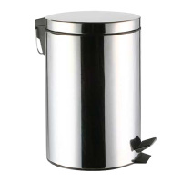 敏胤 L2008 中号8L含内胆不锈钢脚踏式垃圾桶 银色