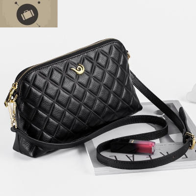 真皮牛皮2020新款春季时尚女包菱格单肩斜挎包流行女士小包包百搭艾狄伊娃女斜挎包