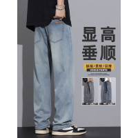 天丝牛仔裤男士夏季薄款2025新款潮牌宽松直筒冰丝休闲长裤子男生