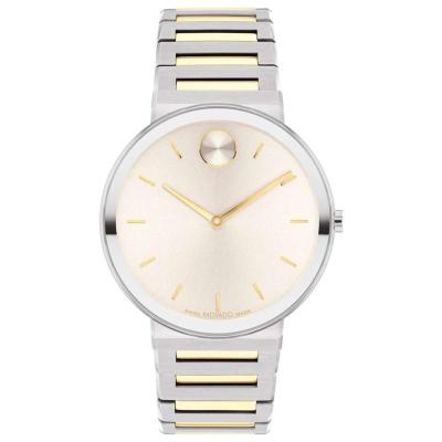 Movado男士时尚石英表不锈钢表壳防水米精致手表