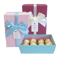 费列罗(Ferrero Rocher) 榛果威化巧克力蝴蝶结纸盒装8粒婚庆喜糖520情人圣诞节礼盒装