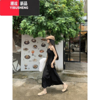 YIBUSHENG复古气质吊带裙女季小众设计感破洞连衣裙显瘦修身长裙