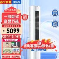 海尔(Haier)KFR-72LW/02WDB81TU1立式家用客厅大3匹新一级能效节能变频冷暖柜机自清洁空调