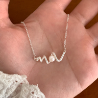 纯银珍珠螺旋项链高级感轻奢小众锁骨链2025新款甜美精致配饰送女朋友老婆情人节七夕生日礼物