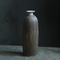 北欧陶瓷小花瓶ins花瓶干花插花陶艺摆件客厅禅意摆设复古粗陶 三维工匠 中号花瓶