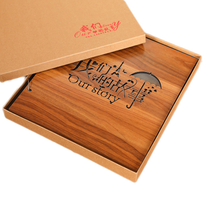 相册薄创意木质DIY手工插页式影集册纪念册-6寸800-我们的故事